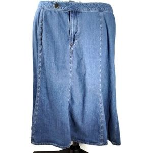 Liz & Me Blue Denim Maxi Modesty Cotton Skirt 30W